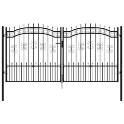 vidaXL Zauntor mit Speerspitzen Schwarz 305x198 cm Stahl