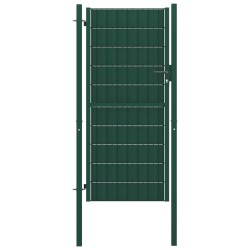 vidaXL Zauntor PVC und Stahl 100x204 cm Grün  