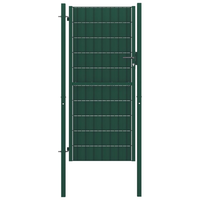 vidaXL Zauntor PVC und Stahl 100x204 cm Grün vidaXL Zauntor PVC und Stahl 100x204 cm Grün