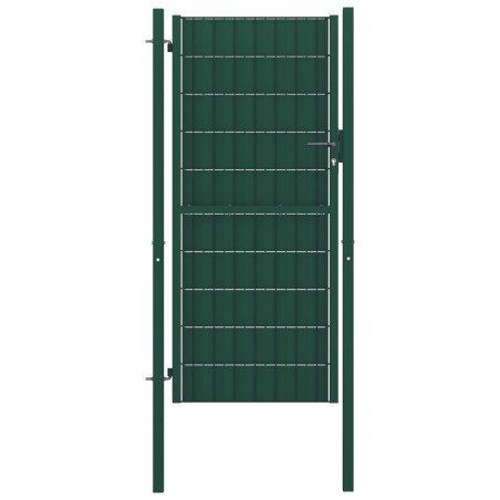 vidaXL Zauntor PVC und Stahl 100x204 cm Grün  