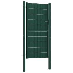 vidaXL Zauntor PVC und Stahl 100x204 cm Grün  