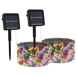 vidaXL Solar-Lichterkette 2 Stk. 2x200 LED Mehrfarbig Innen Außen
