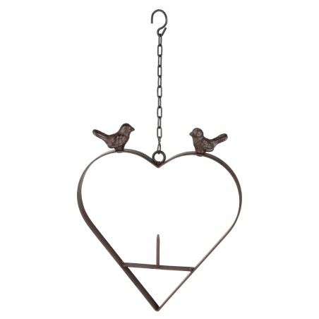 HI Vogelfutterspender Herzform 23,5 cm Braun   