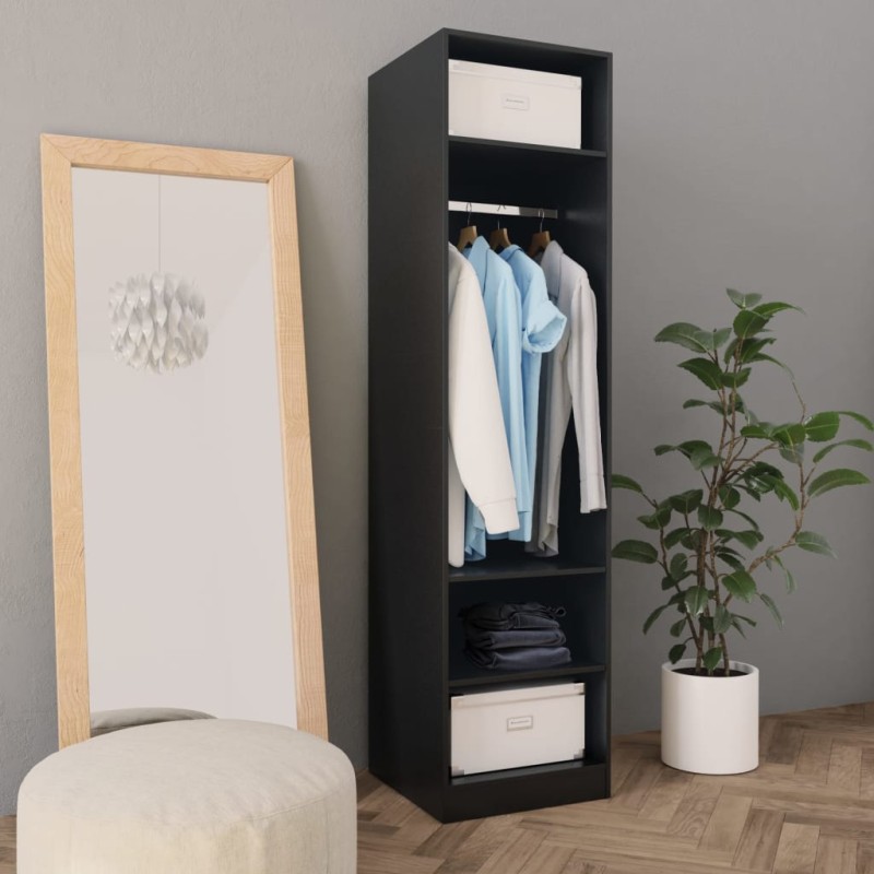 vidaXL Kleiderschrank Schwarz 50x50x200 cm Holzwerkstoff vidaXL Kleiderschrank Schwarz 50x50x200 cm Holzwerkstoff