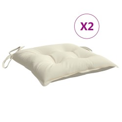 Stuhlkissen 2 Stk. Cremeweiß 50x50x7 cm Oxford-Gewebe