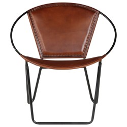 vidaXL Sessel Braun Echtleder