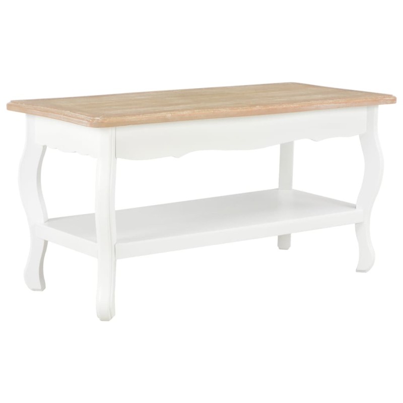 vidaXL Couchtisch Weiß und Braun 87,5x42x44 cm Kiefer Massivholz vidaXL Couchtisch Weiß und Braun 87,5x42x44 cm Kiefer Massivholz