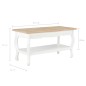 vidaXL Couchtisch Weiß und Braun 87,5x42x44 cm Kiefer Massivholz vidaXL Couchtisch Weiß und Braun 87,5x42x44 cm Kiefer Massivholz