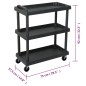vidaXL Werkstattwagen 3 Etagen Schwarz 75x37,5x92 cm PP vidaXL Werkstattwagen 3 Etagen Schwarz 75x37,5x92 cm PP