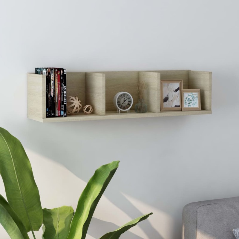 vidaXL CD-Wandregal Sonoma-Eiche 75x18x18 cm Holzwerkstoff vidaXL CD-Wandregal Sonoma-Eiche 75x18x18 cm Holzwerkstoff