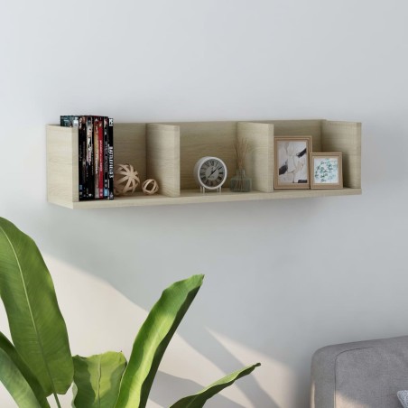 vidaXL CD-Wandregal Sonoma-Eiche 75x18x18 cm Holzwerkstoff