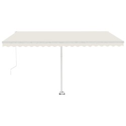 vidaXL Gelenkarmmarkise mit Pfosten 450x350 cm Creme