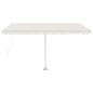 vidaXL Gelenkarmmarkise mit Pfosten 450x350 cm Creme vidaXL Gelenkarmmarkise mit Pfosten 450x350 cm Creme