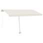 vidaXL Gelenkarmmarkise mit Pfosten 450x350 cm Creme vidaXL Gelenkarmmarkise mit Pfosten 450x350 cm Creme