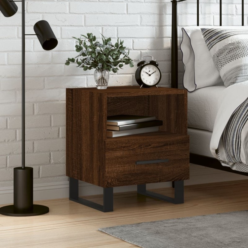 vidaXL Nachttisch Braune Eiche 40x35x47,5 cm Holzwerkstoff vidaXL Nachttisch Braune Eiche 40x35x47,5 cm Holzwerkstoff