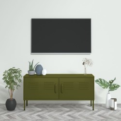 vidaXL TV-Schrank Olivgrün 105x35x50 cm Stahl    