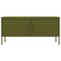 vidaXL TV-Schrank Olivgrün 105x35x50 cm Stahl vidaXL TV-Schrank Olivgrün 105x35x50 cm Stahl