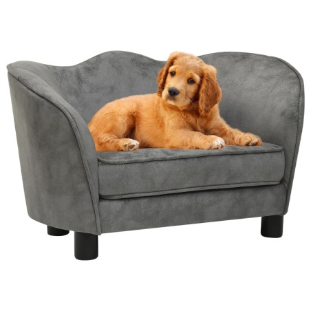 vidaXL Hundesofa Grau 66x43x40 cm Plüsch