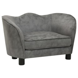 vidaXL Hundesofa Grau 66x43x40 cm Plüsch