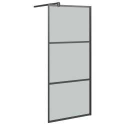 vidaXL Duschwand für Walk-In Dusche 90x195 cm Dunkel ESG Glas Schwarz