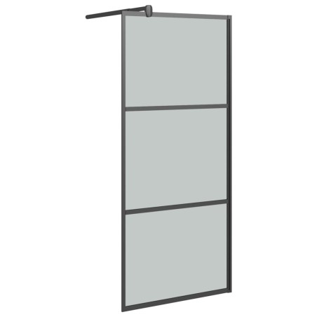 vidaXL Duschwand für Walk-In Dusche 90x195 cm Dunkel ESG Glas Schwarz