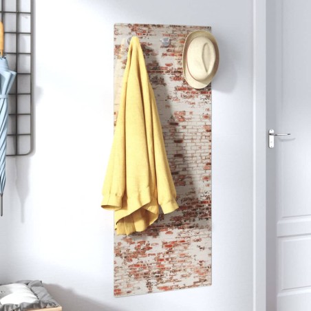 vidaXL Wandgarderobe 125x50 cm Hartglas Ziegelmauer-Optik