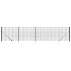 vidaXL Maschendrahtzaun mit Bodenhülsen Anthrazit 1,8x10 m