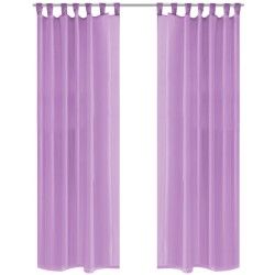 vidaXL Vorhänge aus Voile 2 Stk. mit Schlaufen 140 x 245 cm Lila
