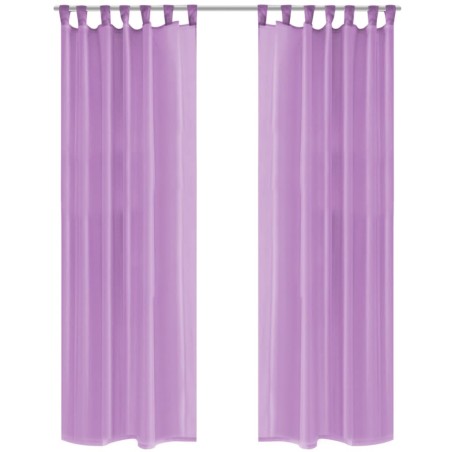 vidaXL Vorhänge aus Voile 2 Stk. mit Schlaufen 140 x 245 cm Lila