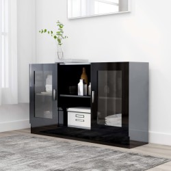 vidaXL Vitrinenschrank Hochglanz-Schwarz 120x30,5x70 cm Holzwerkstoff