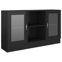vidaXL Vitrinenschrank Hochglanz-Schwarz 120x30,5x70 cm Holzwerkstoff