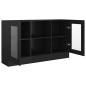 vidaXL Vitrinenschrank Hochglanz-Schwarz 120x30,5x70 cm Holzwerkstoff