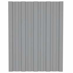 vidaXL Dachpaneele 36 Stk. Verzinkter Stahl Grau 60x45 cm