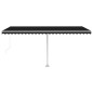 vidaXL Gelenkarmmarkise mit Pfosten 500x350 cm Anthrazit vidaXL Gelenkarmmarkise mit Pfosten 500x350 cm Anthrazit