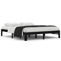 vidaXL Massivholzbett Schwarz Kiefer 160x200 cm