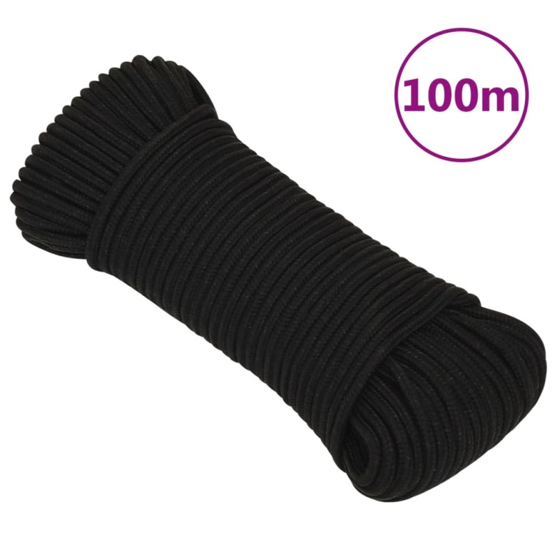 vidaXL Arbeitsseil Schwarz 4 mm 100 m Polyester vidaXL Arbeitsseil Schwarz 4 mm 100 m Polyester