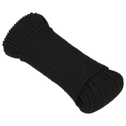 vidaXL Arbeitsseil Schwarz 4 mm 100 m Polyester