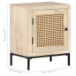vidaXL Nachttisch 40x30x50 cm Mango Massivholz und Rohrgeflecht vidaXL Nachttisch 40x30x50 cm Mango Massivholz und Rohrgeflecht