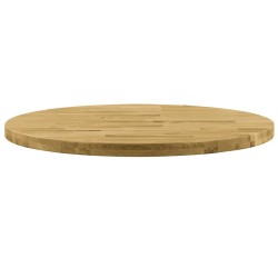 vidaXL Tischplatte Eichenholz Massiv Rund 44 mm 700 mm