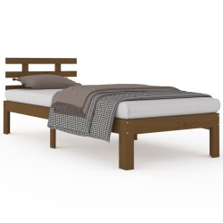 vidaXL Massivholzbett Honigbraun 90x200 cm
