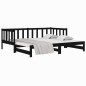 vidaXL Tagesbett Ausziehbar Schwarz 2x(80x200) cm Massivholz Kiefer vidaXL Tagesbett Ausziehbar Schwarz 2x(80x200) cm Massivholz Kiefer