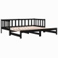vidaXL Tagesbett Ausziehbar Schwarz 2x(80x200) cm Massivholz Kiefer vidaXL Tagesbett Ausziehbar Schwarz 2x(80x200) cm Massivholz Kiefer