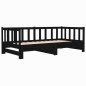 vidaXL Tagesbett Ausziehbar Schwarz 2x(80x200) cm Massivholz Kiefer vidaXL Tagesbett Ausziehbar Schwarz 2x(80x200) cm Massivholz Kiefer