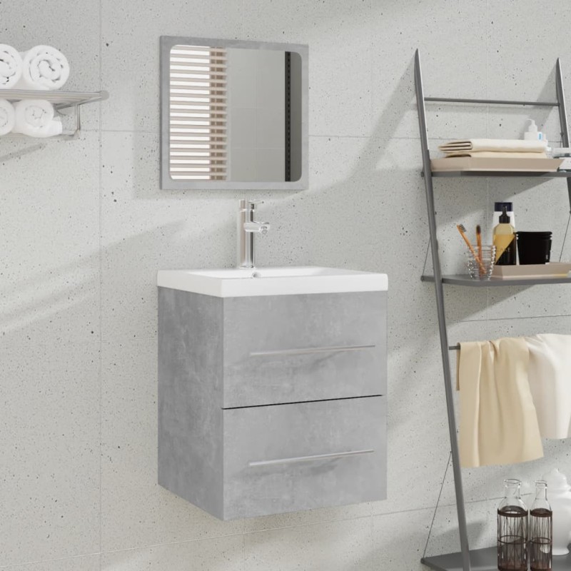 vidaXL Badschrank mit Spiegel Betongrau 41x38,5x48 cm vidaXL Badschrank mit Spiegel Betongrau 41x38,5x48 cm