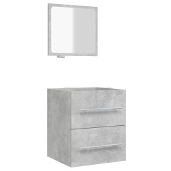 vidaXL Badschrank mit Spiegel Betongrau 41x38,5x48 cm 