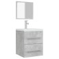 vidaXL Badschrank mit Spiegel Betongrau 41x38,5x48 cm vidaXL Badschrank mit Spiegel Betongrau 41x38,5x48 cm