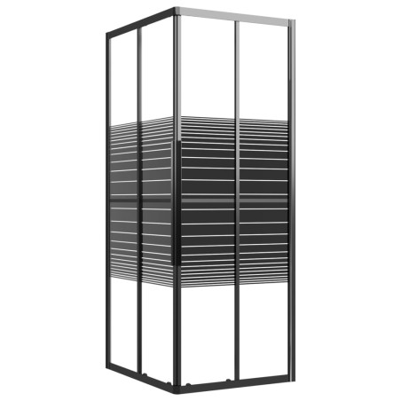 vidaXL Duschkabine mit Streifen ESG 90x70x180 cm Schwarz