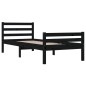 vidaXL Massivholzbett Schwarz 75x190 cm vidaXL Massivholzbett Schwarz 75x190 cm