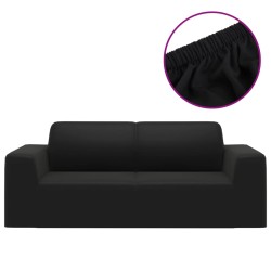 vidaXL Stretch Sofahusse 2-Sitzer Schwarz Polyester-Jersey  
