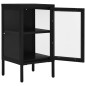 vidaXL Sideboard Schwarz 38x35x70 cm Stahl und Glas vidaXL Sideboard Schwarz 38x35x70 cm Stahl und Glas